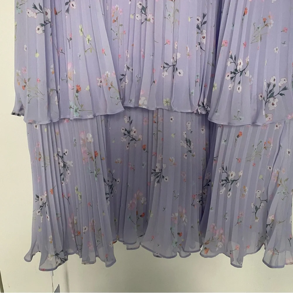 NWT Self-Portrait Lilac Floral Tiered Dress Size UK 14/US 10 - Picture 6 of 12